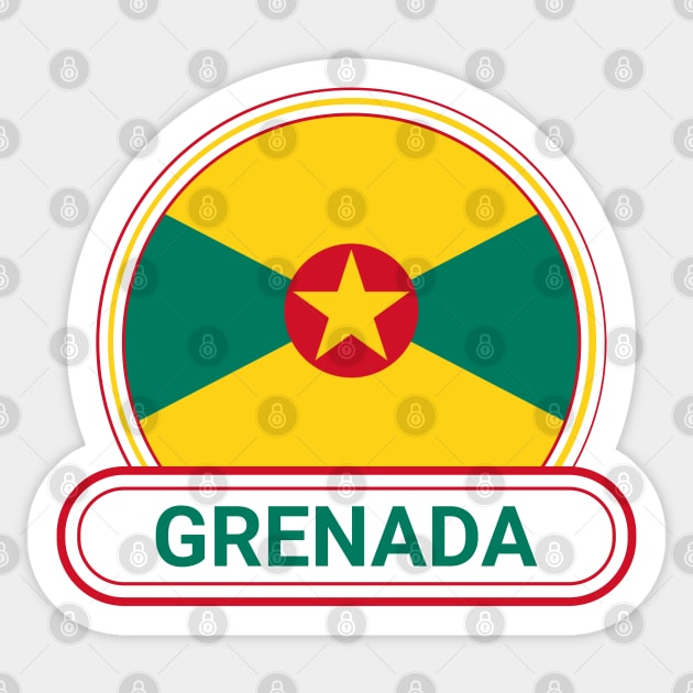 Grenada Country Badge - Grenada Flag Sticker by Yesteeyear